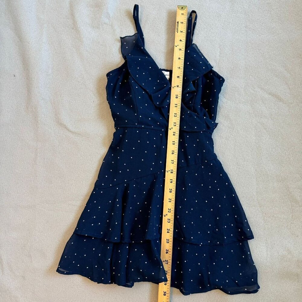 Japna - Polka Dot Ruffle Rumper Dress  With Adjustable Straps Size S